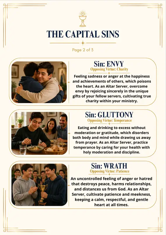 Capital Sins and Opposing Virtues